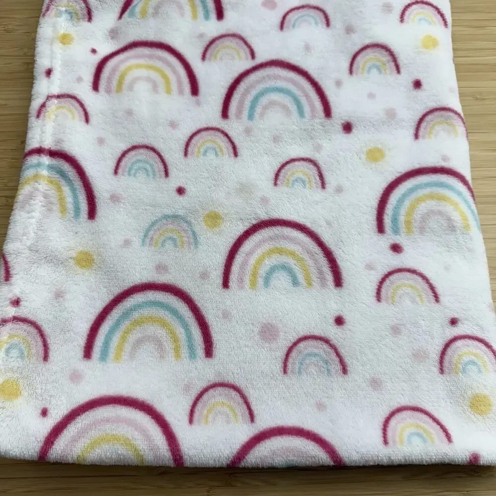Parents Choice Baby Blanket Security Rainbow Dots 30x36 Lovey